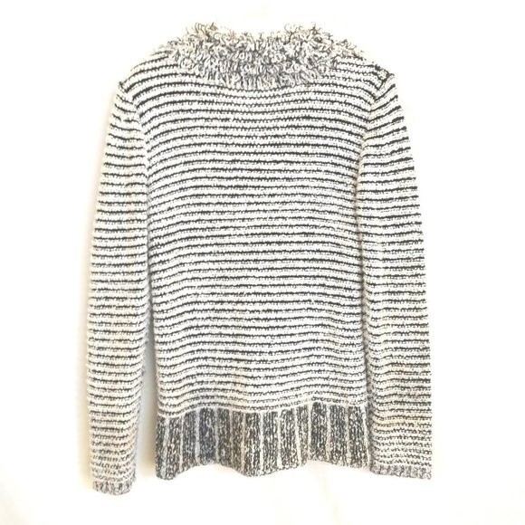 SIDEFFECTS VTG 80's Shaggy Striped Loop Knit Cardigan Sweater Retro S Cozy - Picture 5 of 12